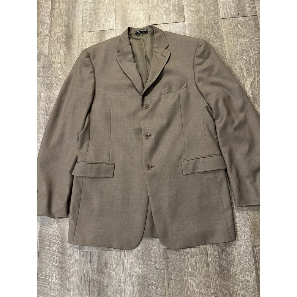 3 Button Men's Size 42L Long Tommy Hilfiger‎ Light Brown Suit Jacket Coat Clean